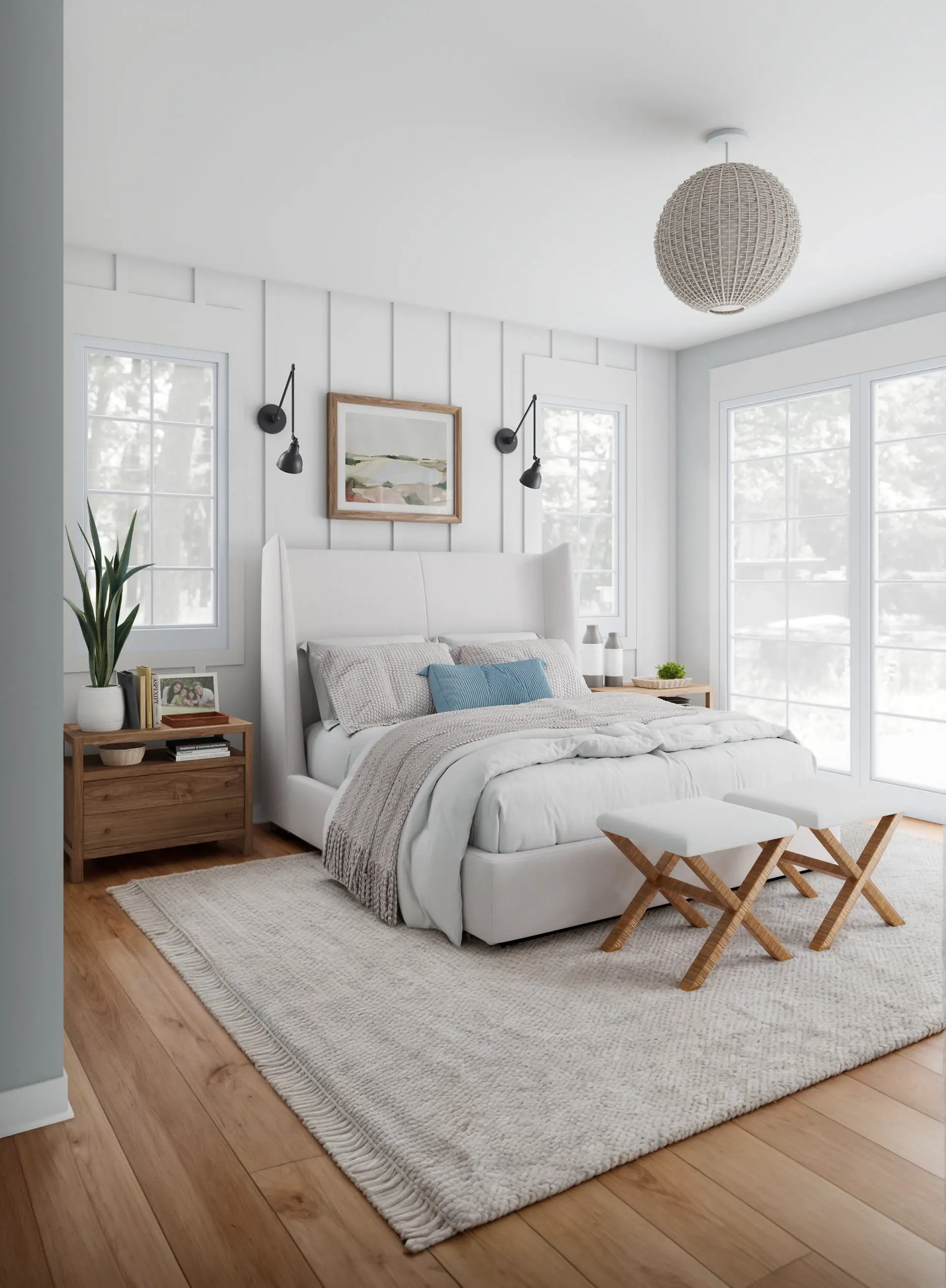 Coastal Lake House Bedroom